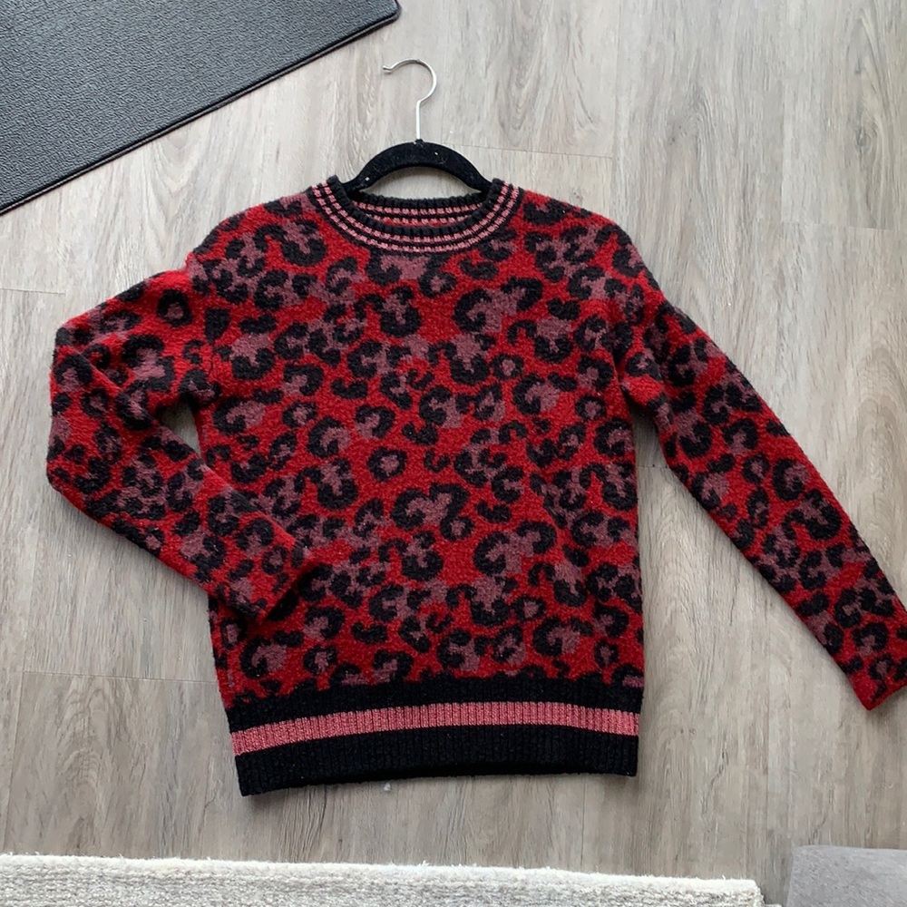 Red cheetah sweater